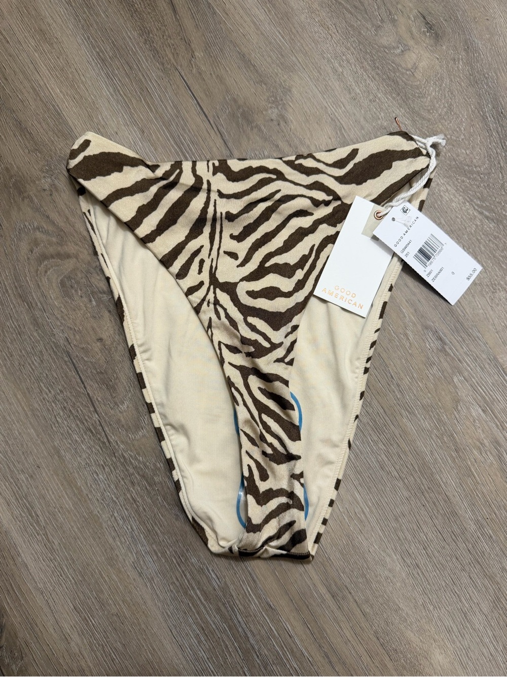 Good American Zebra Print Bikini Bottoms XS Size 0 NWT Animal Print Swimwear